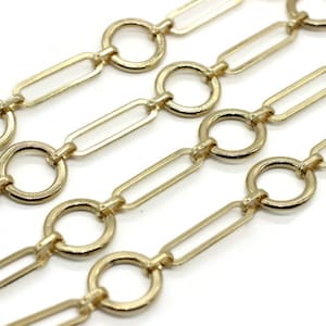 24k Shiny Gold Plated 10x32mm Paperclip chain, Oval Link Chain, Wholesale Chains DIY Jewelry Making Supplies, Jewelry Chain, Bulk Chains BGC