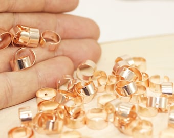 Rose Gold Plated Ear Cuffs, Unplated, with hole 10mm No Piercing Ear Cuff, Ear Wrap, Ear Rings, Cartilage Earring, Earrings, Ear Cuff, ECUF