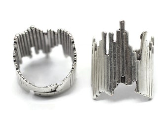 Adjustable Matt Silver Plated Crown Rings | Royal Rings | Gothic Rings | Adjustable Brass Rings | King Rings,  RYL1
