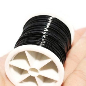 Black Jewellery Wire 18,20,22, 28 Gauge, Craft Wire, Dead soft wire, Non Tarnish Copper Wire, jewelry wire, wrapped wire, round wire, WRRI
