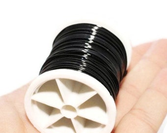 Black Jewellery Wire 18,20,22, 28 Gauge, Craft Wire, Dead soft wire, Non Tarnish Copper Wire, jewelry wire, wrapped wire, round wire, WRRI