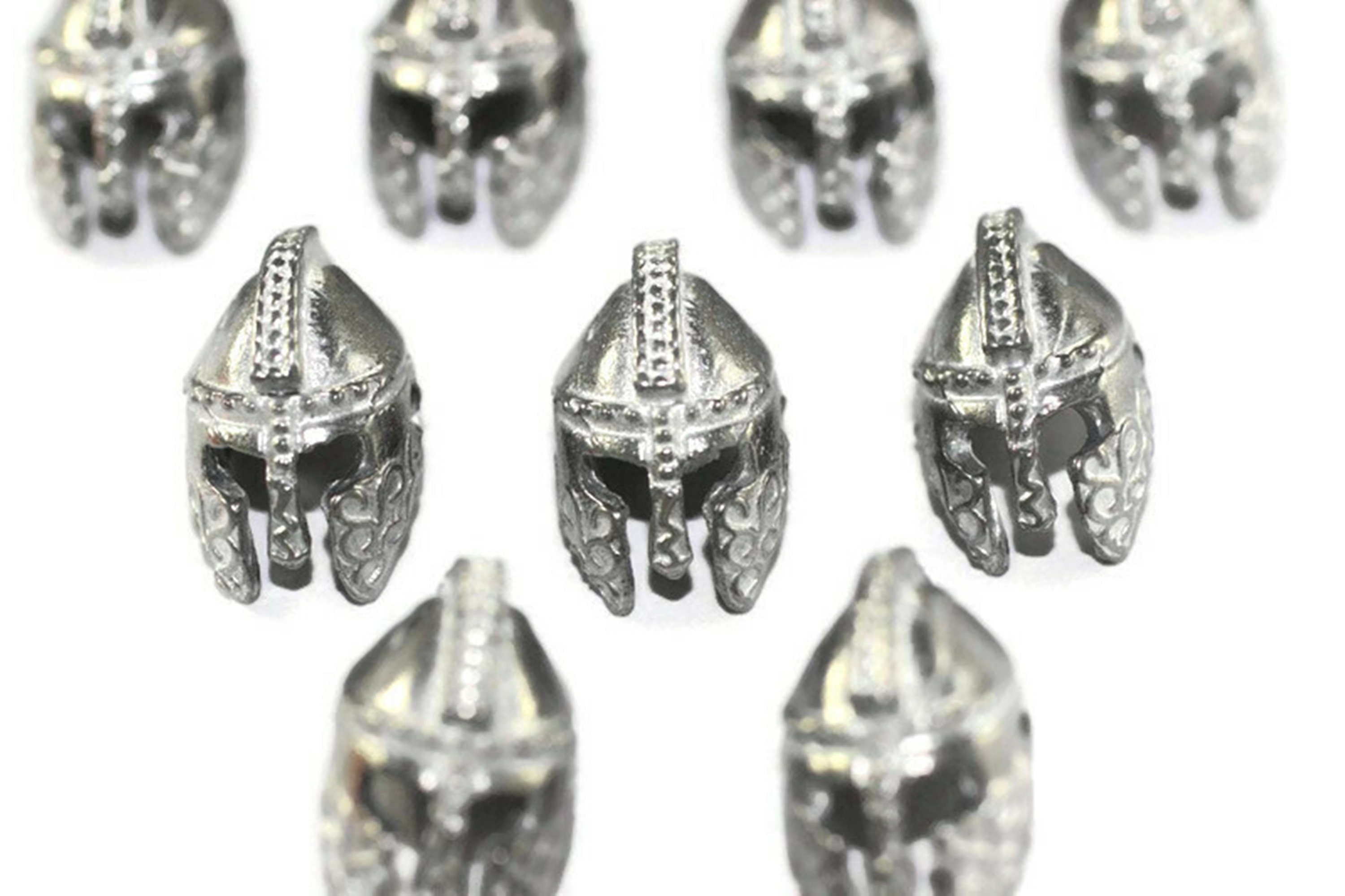 Raw Gladiator Beads 14x18 Mm Helmet Beads With Two Holes Etsy