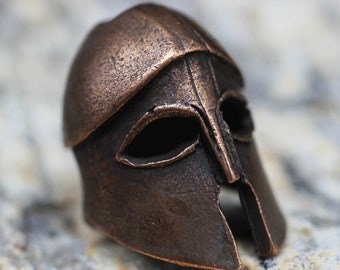 Antique Copper Roman Helmet Paracord Knife Lanyard Bead - 24 mm Lanyard Bead - Knife Paracord Lanyard, Paracord Accessories, MPRC