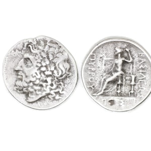 Zeus Coins, Antique silver Roman coins, 26 mm Roman Empire artifact, Ancient Greek Rome art coins, Replica coins, Historical coin, HST