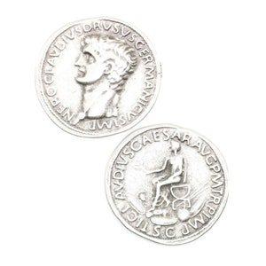 Impero, claudio, sesterzio in oricalco coin, 35 mm Roman Empire artifact, Ancient Greek Rome art coins, Historical coin, Replica coins, HST