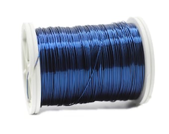 Alambre Azul Calibre 26 (0.4 mm) 25 Yardas 23 Metros / Alambre Blando Muerto Alambre de Cobre No Deslustre / Alambre Artesanal / WRRI