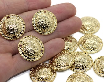 24K Shiny Gold coins, Turtle charms 25 mm Medallion Pendant for bracelet, Coin charms, medallion charms, Gold charms, necklace charms, TRTC