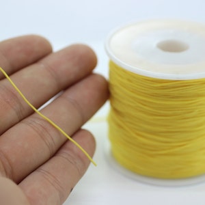 100 m / 110 yard 0.6 mm Knotting Cord - Yellow Beading Cord - Nylon Cord-Shamballa Macrame - Chinese Knotting Cord - Jewelry Supplies-CNM23