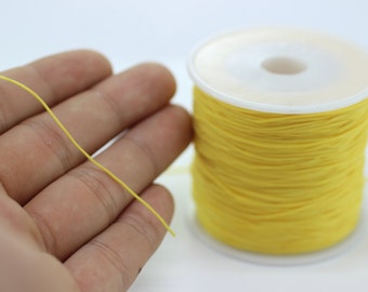 100 m / 110 yard 0.6 mm Knotting Cord - Yellow Beading Cord - Nylon Cord-Shamballa Macrame - Chinese Knotting Cord - Jewelry Supplies-CNM23