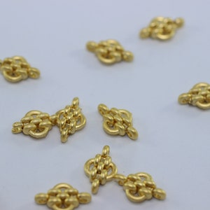 Gold Plated Charm Connector With Two Holes - 7x12mm  Necklace Connector - Bracelet Connector