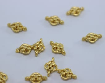 Gold Plated Charm Connector With Two Holes - 7x12mm  Necklace Connector - Bracelet Connector