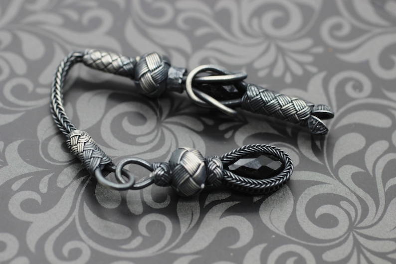 925 Silver Tassel for Tasbeeh, Prayer Beads, Black Tassels, Making tasbeeh, Misbaha, Tasbih tassel, Tasbeeh tassel, islamic Rosaries, TS25 image 1