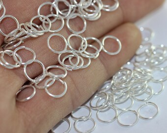 20 Gauge 8mm Bright silver Plated Jump Rings, 8 mm Brass Tiny Jump Ring Connector , Round Jumpring Connectors, JMPS