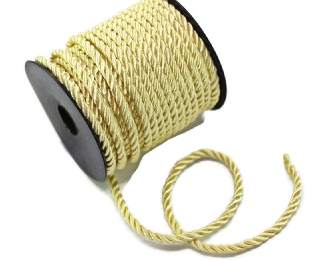 Gold Tone Rayon Rope 4 Mm 015 In Gold Cord Twisted Braid - Etsy