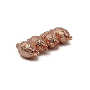 Rose Gold Plated Authentic Ball Clasps 10x18mm Cord End Clasp, Clasp for bracelet, making Bracelet Clasps, Rose Gold Plated Cord End, BCLL
