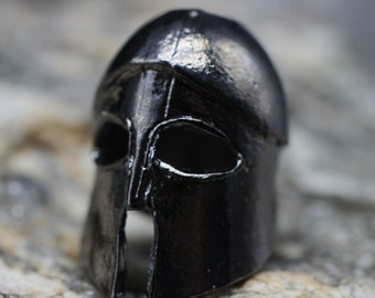 Gunmetal Roman Helmet Paracord Knife Lanyard Bead, 24 mm Lanyard Bead, Knife Paracord Lanyard, Paracord Accessories, 550 paracord, MPRC