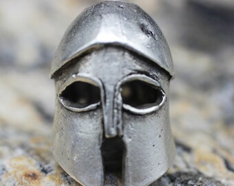 Matt Silver Roman Helmet Paracord Knife Lanyard Bead, 24 mm Paracord Beads, Knife Paracord Lanyard, Paracord Accessories, 550 paracord, MPRC