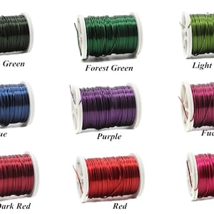 Farbe wählbar, 20 Gauge 0.8 mm 9 Yard 8.4 Meter, Grün, Pink, Lila, Rot, Blau, Schwarz, Basteldraht, Schmuckdraht, Artisan Wire Wrap, WRRI