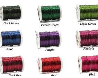 Pick Your Color, 20 Gauge 0.8 mm 9 Yard 8.4 meter, Green, Pink, Purple, Red, Blue, Black, Craft Wire, Jewelry wire, Artisan Wire Wrap, WRRI
