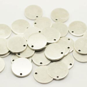 1.4x16mm Matt Silver Disc, Solid Brass Disc, Round Stamping Discs, Stamping Blanks, Flat Charm, Round Charm, disc charm, round tags,  MSDT