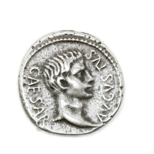 Caesar Avgvstvs Ancient Roman Emperor Coins Replica Antique silver coins, 30 mm Roman Empire artifact, Ancient Greek Rome art coins, HST