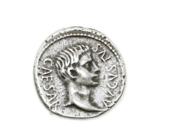 Caesar Avgvstvs Ancient Roman Emperor Coins Replica Antique silver coins, 30 mm Roman Empire artifact, Ancient Greek Rome art coins, HST