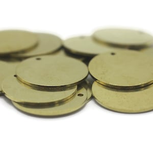 1x23mm Raw Brass Disc, Solid Brass Disc, Round Stamping Discs, Stamping Blanks, 23 mm disc, Thick Spacer, 23mm Tags, RBDT