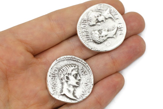 Caesar Avgvstvs Ancient Roman Emperor Coins Replica Antique Silver