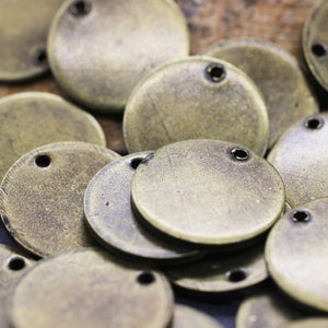 1.4x18mm Antique Bronze Disc, Solid Brass Disc, Round Stamping Discs, Stamping Blanks, 18 mm disc, Thick Spacer, 18mm Tags, ABDT