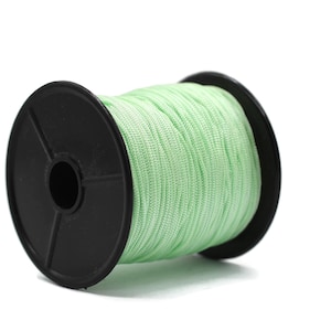 Cordón de nailon verde con polvo de nudo chino de 1,1 MM, cordón de pulsera de 92 yardas, cordón Kumihimo con cuentas de Shamballa, cordón de elevación de sombra trenzado TN