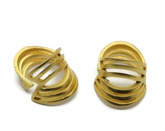 Adjustable Matt Gold Plated Zig Zag Rings | Planet Rings | Saturn Rings | Adjustable Brass Rings | Space Rings,  SPCE1