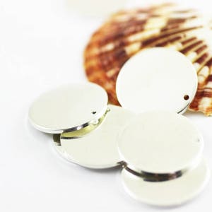 Disque plaqué argent brillant de 1,4 x 25 mm, disques d’estampage ronds, ébauches d’estampage, étiquettes d’estampage en argent, disque rond argenté, ébauches de cercle, SSDT