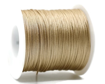 0.039 inch Chinese Knot Milky Brown Nylon Thread Lift Cord, 100 Yards Spool Macrame Bracelet Cording, Shamballa Beading Kumihimo String, BRS