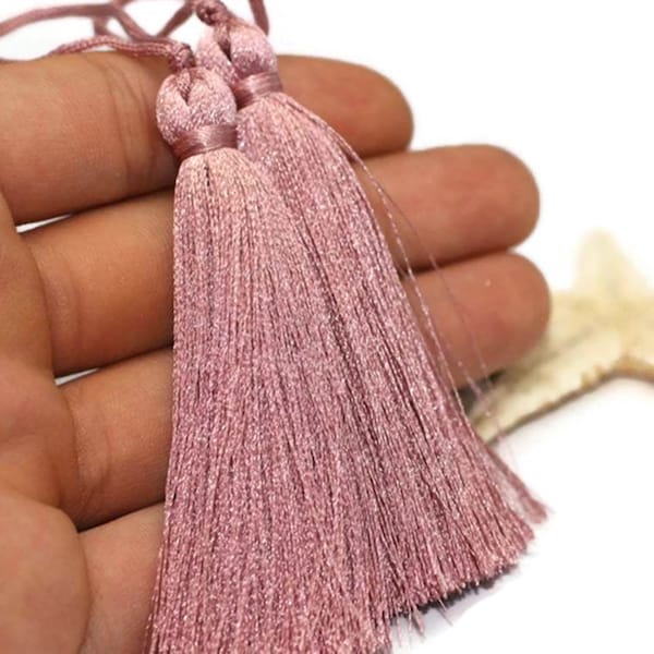 Faint Pink Lux Tassels - 80 mm Long Thick Tassels - for your lovely diy crafts, jewelries and accessories, jewelry tassels  PS059