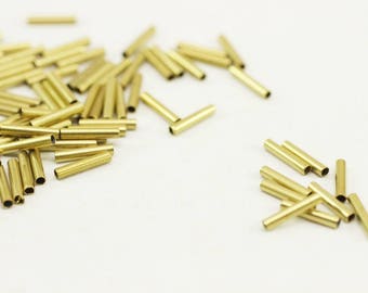 Raw Brass Tube Connectors 2x10mm - Mini Spacer Tubes - Tube Beads - Mini Spacers , mini tube beads, spacers, Brass tube beads, MTL