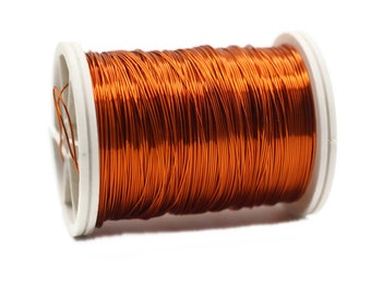 Orange tråd 26 gauge (0,4 mm) 25 yard 23 meter | Konstnärlig koppar | Mjuk tråd, matt koppartråd | Hantverkstråd | WRRI