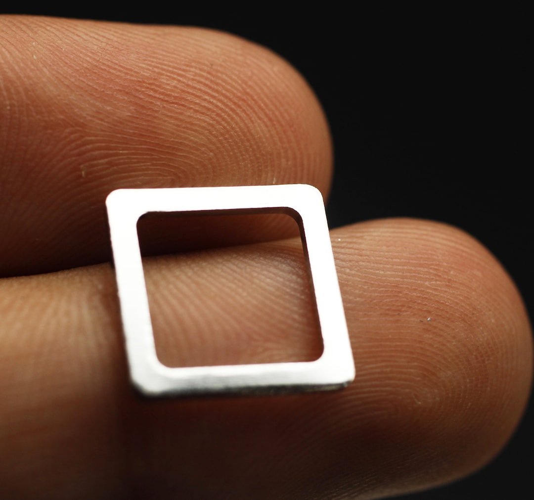 Square Connector Rings Antique Silver Square Connectors, 13mm Square Tags, Geometric Charm ...