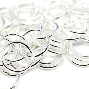 15mm Steckringe, Versilberte Steckringe, Versilberte Steckringe, offene Steckringe, Sprünge, JMPS