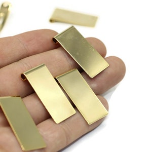 Shiny Gold 15x32mm Rectangle Bended, Rectangle Blanks, rectangle stamping blanks, Brass Blanks, Rectangle charms, laser charms, finding STBL
