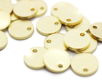 Disco chapado en oro mate de 1,2 x 10 mm, discos de estampación redondos, piezas de estampación, disco de 10 mm, espaciador grueso dorado, etiquetas en blanco de 10 mm, monedas de 10 mm, MGDS