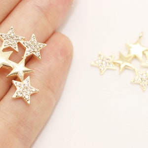 Cz star charms, cz jewelry, micro pave star, star pendant, cz pendant, star necklace, pave star, star charm, Cubic Zirconia Star, ZRSC