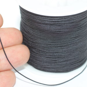 100 m / 110 yard 0.6 mm Knotting Cord - Black Beading Cord - Nylon Cord-Shamballa Macrame - Chinese Knotting Cord - Jewelry Supplies-CNM20