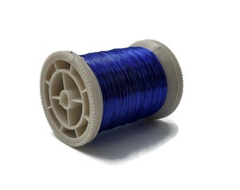 Bobina di filo di rame blu reale per la creazione di gioielli, calibro 28 da 0,3 mm, 150 metri/490 piedi, filo di rame placcato argento e smaltato, artigianato fai da te WRRI