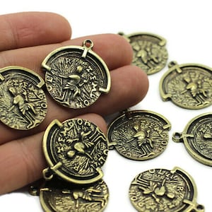 Antique Bronze Coin Pendant, 28x30mm, Greek coins, Egypt coins, Medallion Pendant, Bronze Pendant, Medallion charm, coin charms, EGYP