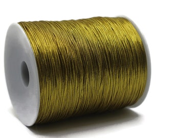 0.8MM Chinese Knot Gold Nylon Cord, 500 Yards Spool sewing thread , Shamballa Beading Kumihimo String, Braided Shade Lift Cord TN