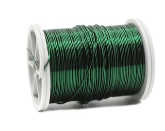 Forest Green Wire 22 Gauge (0,6 mm) 13 Yard 12 Mètres, Craft Wire, Wire Wrapping, Jewelry wire, 13 Yard Artisan Wires, WRRI