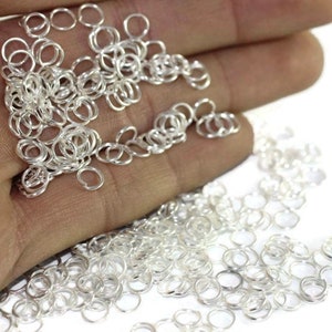 Bright silver Plated Jump Rings , 6 mm Tiny Jump Ring Connector, Round Jumpring Connectors, JMPS