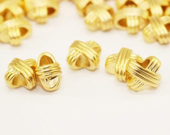 Gold Plated Tube Spacer Beads, 11.5 mm spacer Beads, Saturn Beads, Leather Bracelet beads,  spiral spacer beads, Gold Spacer, SSBS