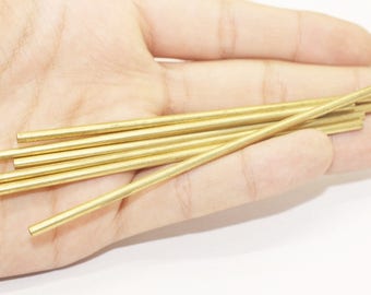Cuentas de tubo largas de latón crudo de 2,6 x 100 mm, tubos, cuentas de tubo redondas, compatibles con cordones de 2 mm, cuentas espaciadoras, cuentas cuadradas, tubo de latón crudo