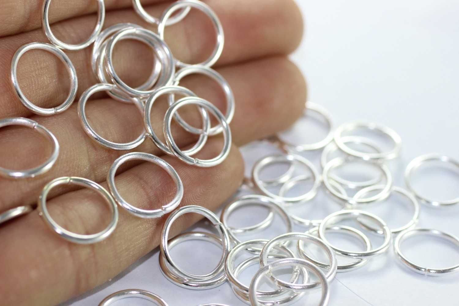 14mm Silver Plated Split Jump Rings - Double Connector For Jewelry Making (50-500pcs)